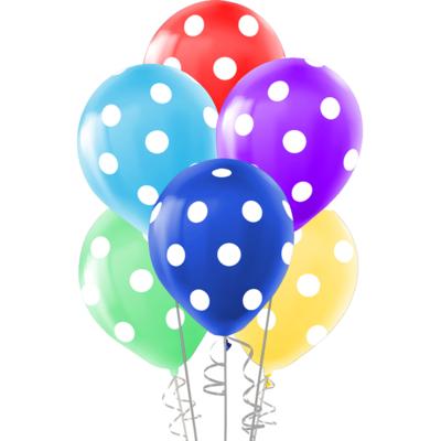 5 Adet Puantiye Baskılı Karışık Balon - Süsleme Balonu