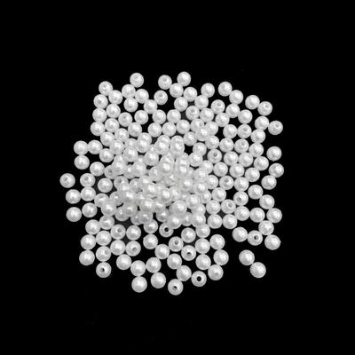 8 mm Beyaz Dökme İnci Plastik Boncuk - 50 gr