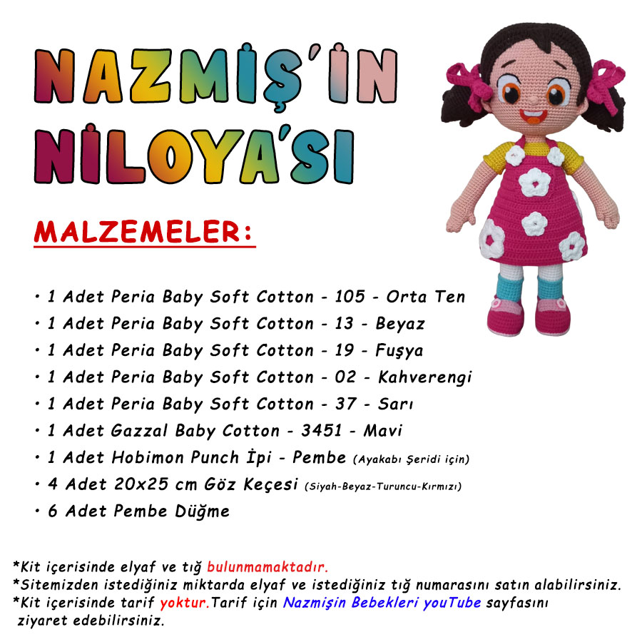 Nazmişin Niloya Bebeği Amigurumi Malzemeleri - 240.00 TL