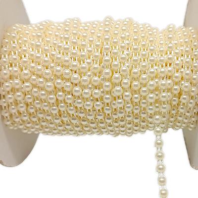 4 mm Küçük Boy Yarım İnci - Krem (1 Metre)