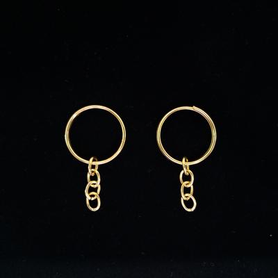 Zincirli Anahtarlık Halkası Gold 10 Adet - 20 mm (2cm)