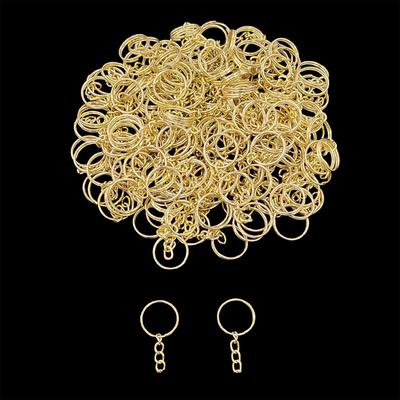 Zincirli Anahtarlık Halkası Gold 50 Adet - 20 mm (2cm)