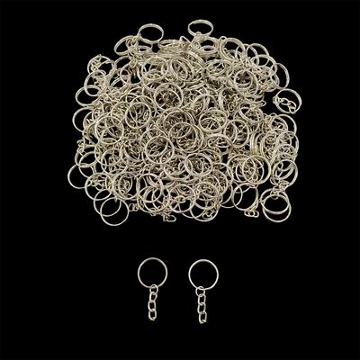 Zincirli Anahtarlık Halkası Gümüş 50 Adet - 20 mm (2cm)