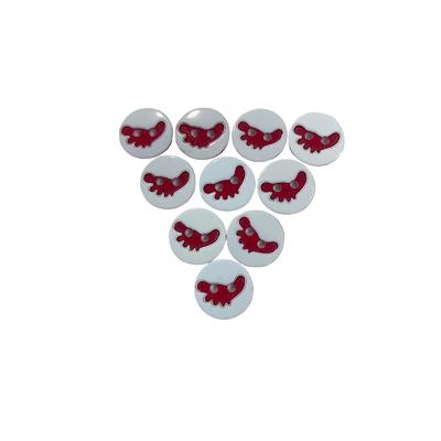  26 No Kırmızı Beyaz Ayak model Bebe Düğme (10 Adet)