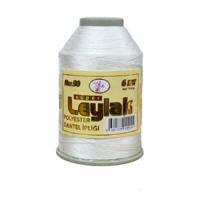 50 No BEYAZ Leylak Polyester Dantel İpliği - 100 gr. 6 Kat