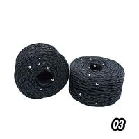 03 No Siyah Gümüş Pullu Sarılmış Kağıt ip - 1 Adet - 230-250 gr / 250 mt. 