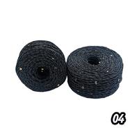 04 No Siyah Gold Pullu Sarılmış Kağıt ip - 1 Adet - 230-250 gr / 250 mt. 