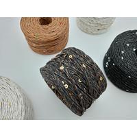 05 No Ebruli Siyah Pullu Sarılmış Kağıt ip - 1 Adet - 230-250 gr / 250 mt. 