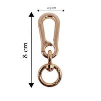 1'nci Kalite Lüx Kancalı ve Halkalı Çanta Klipsi ( 8 x 2.5 cm) - Gold