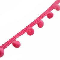 1 Metre Ponpon Şerit -  Metrelik Ponpon - Şeker Pembe