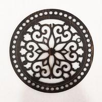 1 No Siyah Eskitme Ahşap Makaron Çanta Göbeği (Adet) - 20cm x 20cm