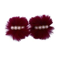 109 No Bordo Dört İncili Patik Süsü Çifti