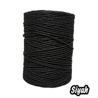 12 No 180-220 gr. İthal Sarılmış Kağıt İp (Yumuşatılmış Kağıt İp) - SİYAH