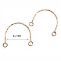 14 cm Ucu Halkalı Metal Çanta Sapı ÇİFTİ - Gold