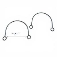 14 cm Ucu Halkalı Metal Çanta Sapı ÇİFTİ - Antrasit
