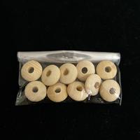 14 mm Yassı Ahşap Boncuk - Ezme Ahşap Boncuk 10 Adet