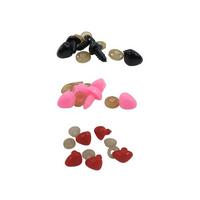 14 mm Amigurumi Vidalı Burun - 10'ar Adet - Siyah-Pembe-Kırmızı