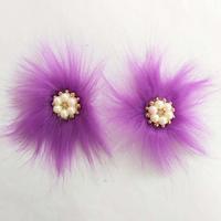 148 No  Açık Mürdüm Altı İncili Patik Süsü Çifti