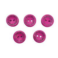 15 mm 15 No Koyu Pembe Handmade Ahşap Düğme (5 Adet)
