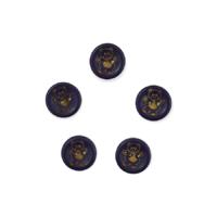 15 mm Ayıcık Ahşap Düğme - 5 Adet Ayıcık Baskılı - Lacivert