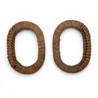 18 No Hakiki Bambu Çanta Sapı Çifti DOĞAL KAHVERENGİ - 13x9 cm