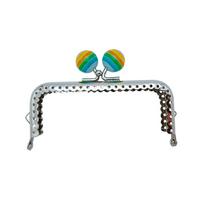 18 No Renkli Boncuklu Gümüş 10.5 cm Lolipop Kare Cüzdan Klipsi