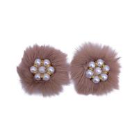 182 No Açık Kahve Altı İncili Patik Süsü Çifti