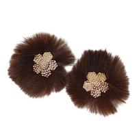 183 No Kahverengi Taşlı Çiçek Patik Süsü Çifti