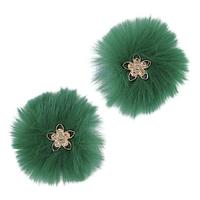 190 No Yeşil Papatya Patik Süsü Çifti