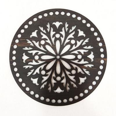 2 No Siyah Eskitme Ahşap Makaron Çanta Göbeği (Adet)  - 20cm x 20cm