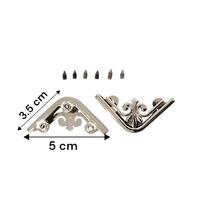 22 No Gümüş Çanta Köşe Aparatı Çifti - 3.5x5cm