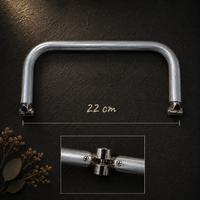 22 cm Kademeli Metal Cüzdan ve Çanta Bursu - Gizli Burs / Gümüş Uçlu