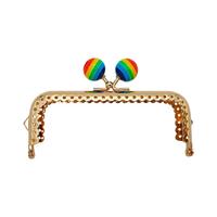 22 No Renkli Boncuklu Gold 10.5 cm Lolipop Kare Cüzdan Klipsi