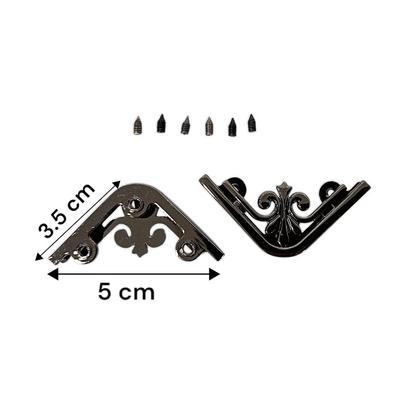 23 No Siyah Çanta Köşe Aparatı Çifti - 3.5x5cm