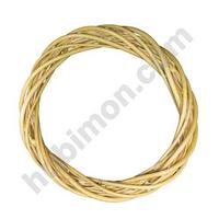 25 cm Ahşap (Bambu) Hasır Örgü Kapı Süsü -  Doğal Renk