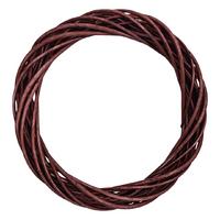 25 cm Ahşap (Bambu) Hasır Örgü Kapı Süsü - Koyu Kahve