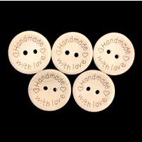 25 mm Handmade Ahşap Düğme (5 Adet)