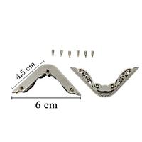 25 No Gümüş Çanta Köşe Aparatı Çifti - 4.5x6cm