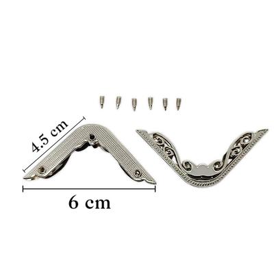 25 No Gümüş Çanta Köşe Aparatı Çifti - 4.5x6cm