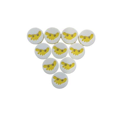 25 No Sarı Beyaz Ayak model Bebe Düğme (10 Adet)