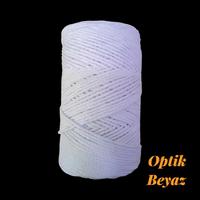 250 gr. Cotton (Pamuk) Makrome - İNDİRİMLİ 100mt 2mm / 0002 Optik Beyaz