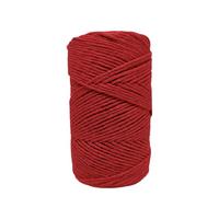 250 gr. Cotton (Pamuk) Makrome - İNDİRİMLİ 100mt 2mm / 0025 Kırmızı