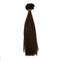 16 No DÜZ Sentetik Amigurumi Saç (KOYU KAHVE) - 20 cm