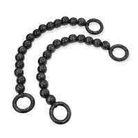 30 cm Ahşap Yuvarlak Boncuklu Çanta Sapı Çifti - Siyah