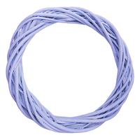 30 cm Ahşap (Bambu) Hasır Örgü Kapı Süsü - Bebe Mavi