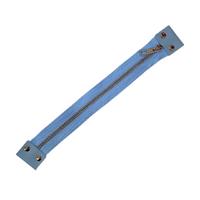 30 cm Deri Detaylı Çanta Fermuarı - Bebe Mavi