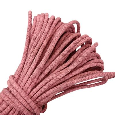 30 mt. 7mm Tress Kordon İp %100 Pamuk Kordon Supla İp - Gül Kurusu 420-450 gr.