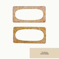 30 No Polyester Reçine Çanta Sapı Çifti Dikdörtgen Gold Varaklı - 17x8 cm