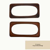 32 No Polyester Reçine Çanta Sapı Çifti Dikdörtgen Koyu Kahverengi - 17x8 cm