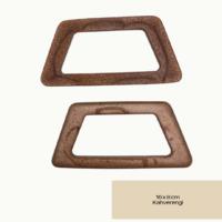35 No Polyester Reçine Çanta Sapı Çifti Yamuk Dikdörtgen Kahvrengi - 16x8 cm